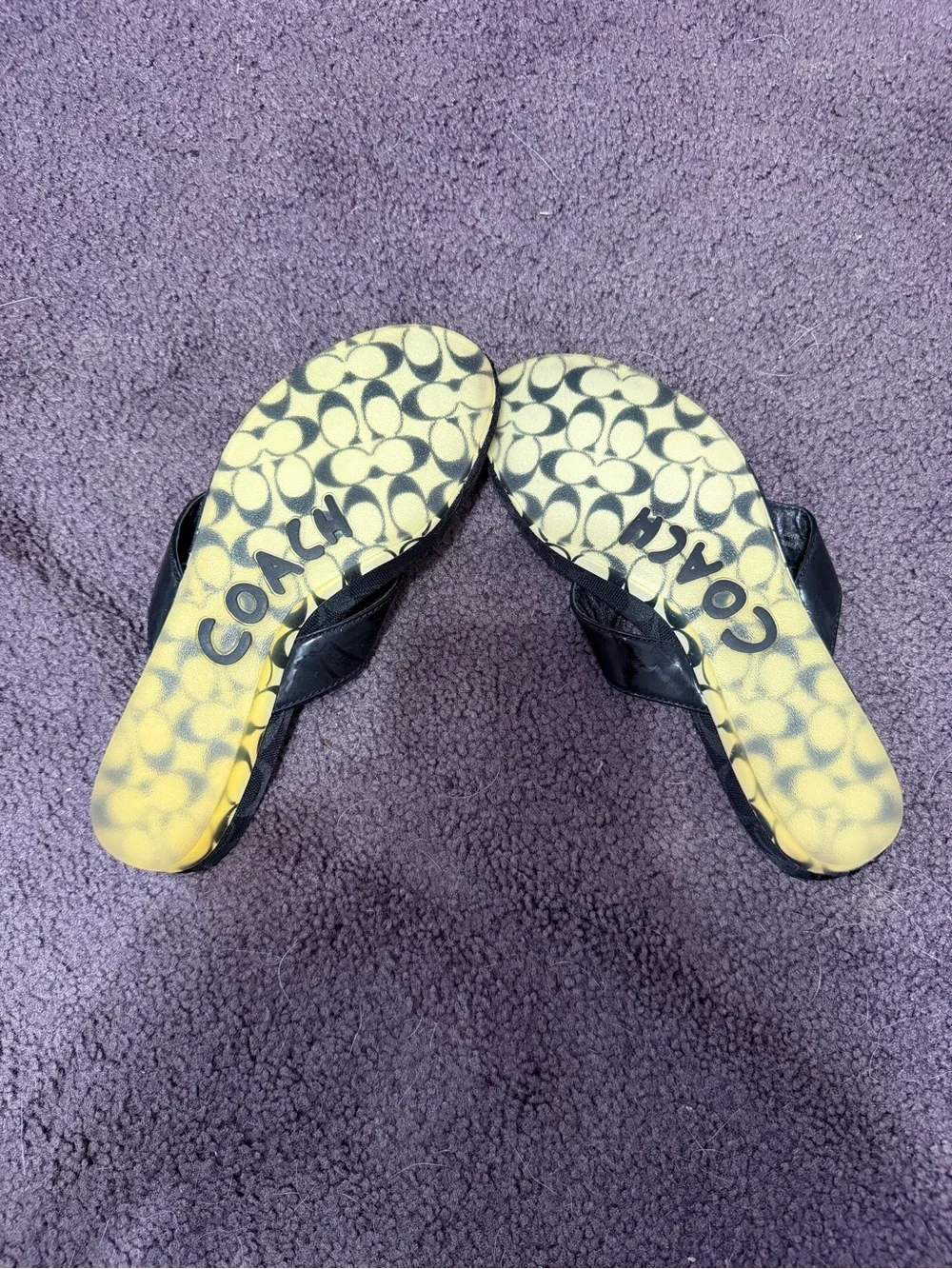 Coach Black Floral Appliqué Slide Mules